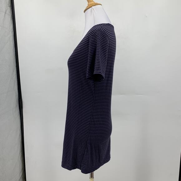 Lululemon Shirt Womens 6/8 Purple Black Every Yogi Scoop Neck Striped Active Tee - Picture 4 of 9